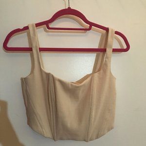 Cream/Blush Corset Crop Top